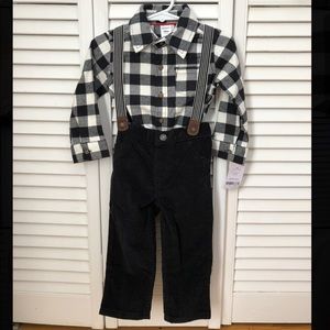 Buffalo Plaid Bodysuit with Overalls